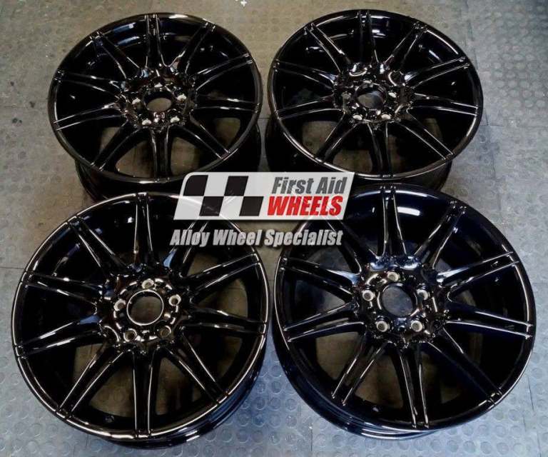 4X 19''GENUINE BMW STYLE 225M GLOSS BLACK 8J ALLOY WHEELS fit 1 2 SERIES S524BG4