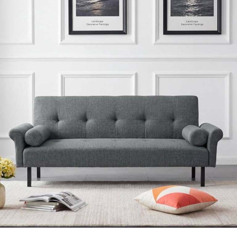 3 Seater Sofa Bed  Recliner Sofabed Click Clac Sofa Settee (Grey)