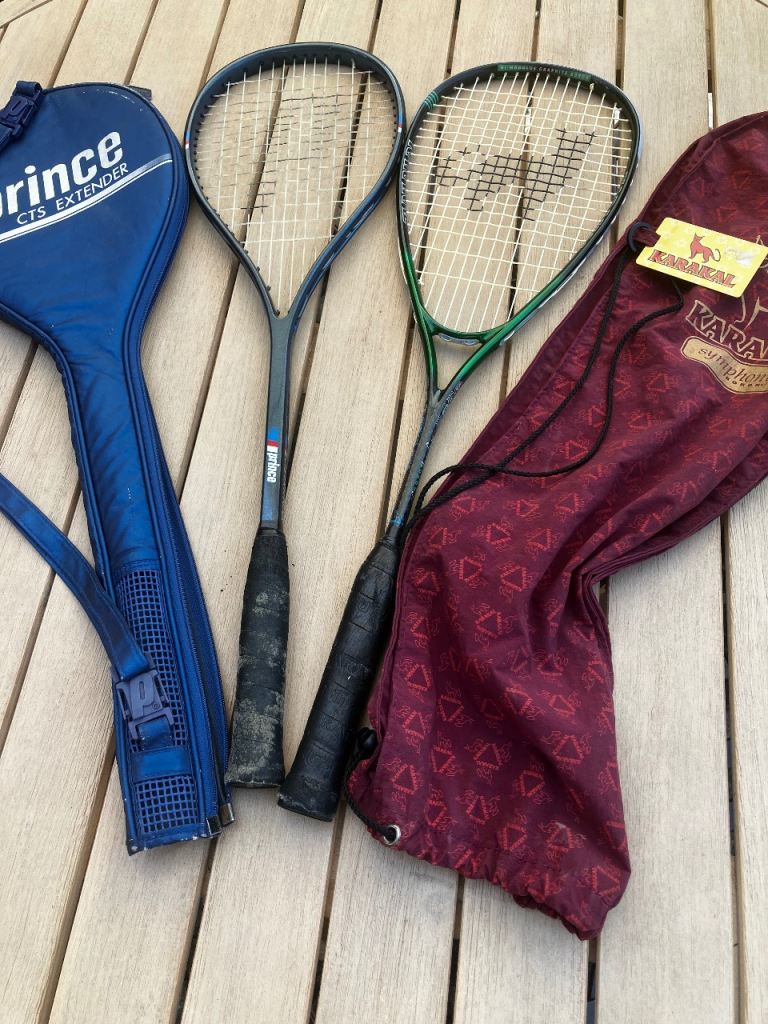 Prince Squash Racquets with Covers - Used Condition