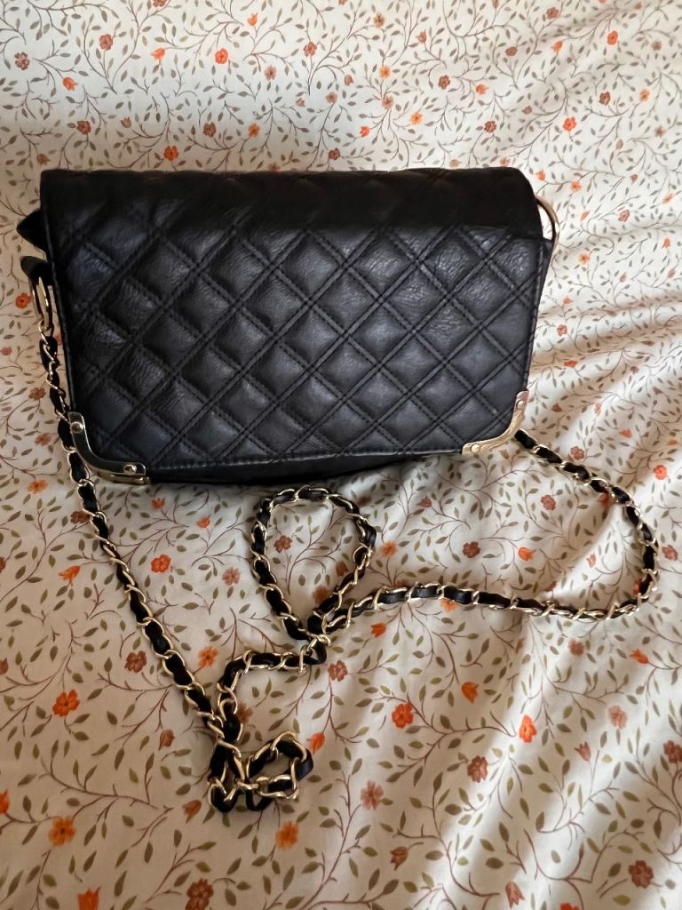 Asos quilted crossbody bag with gold chain strap