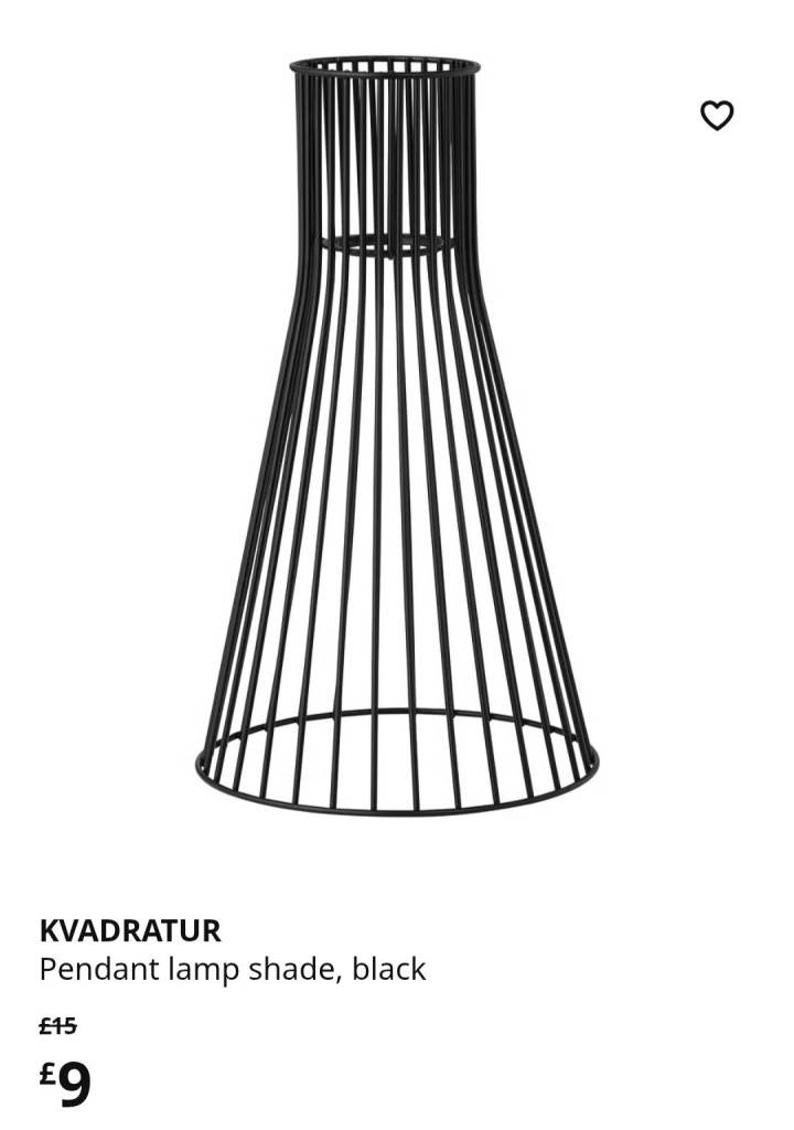 Ikea black metal lamp shade