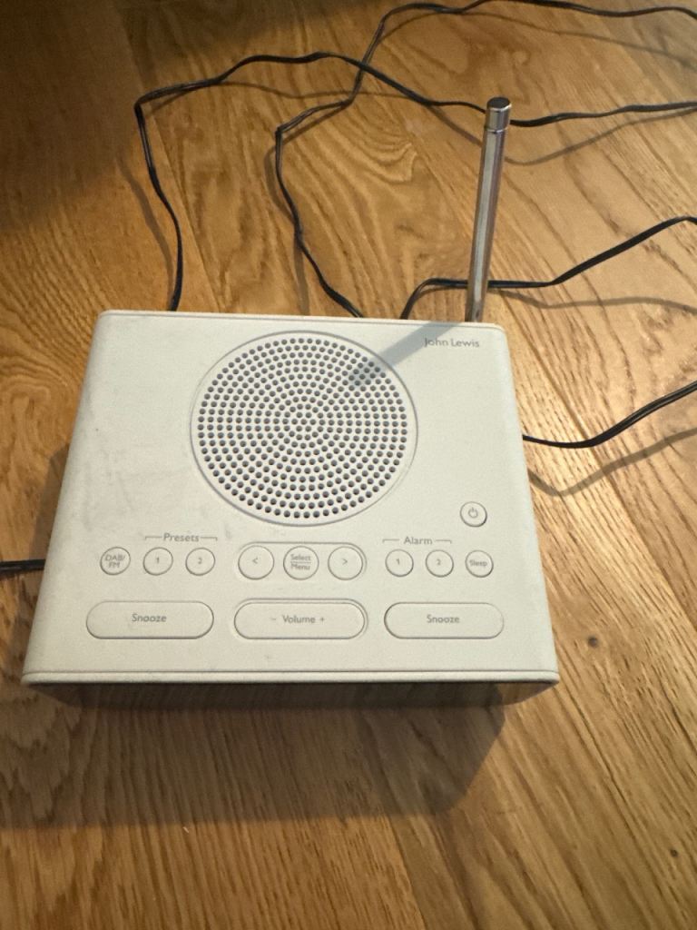 John Lewis Spectrum DAB alarm Clock Radio in White. HA126098