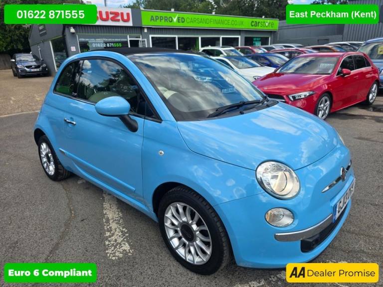 2013 Fiat 500C 0.9 TwinAir Lounge Euro 5 Convertible in blue, 22,300 miles, 2 owners, manu Conver...