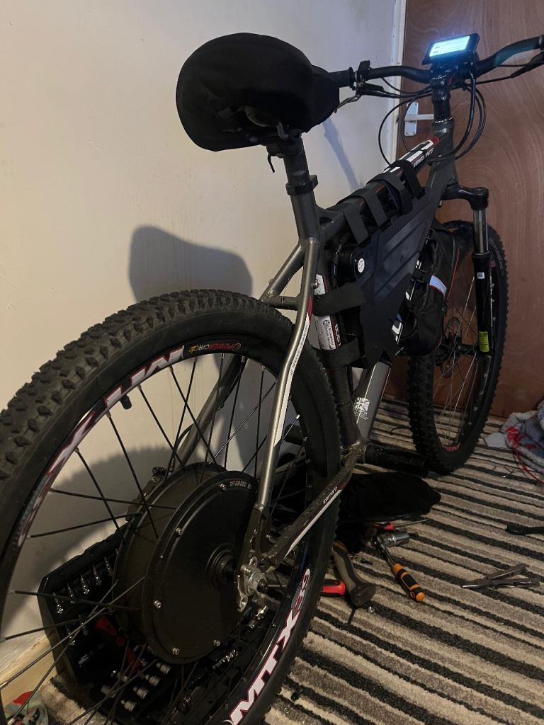 Electric Mountain Bike – Grey, Good Condition, Low Mileage