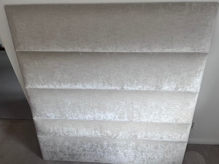 Grey Silver  Fabric Headboard – Good Condition