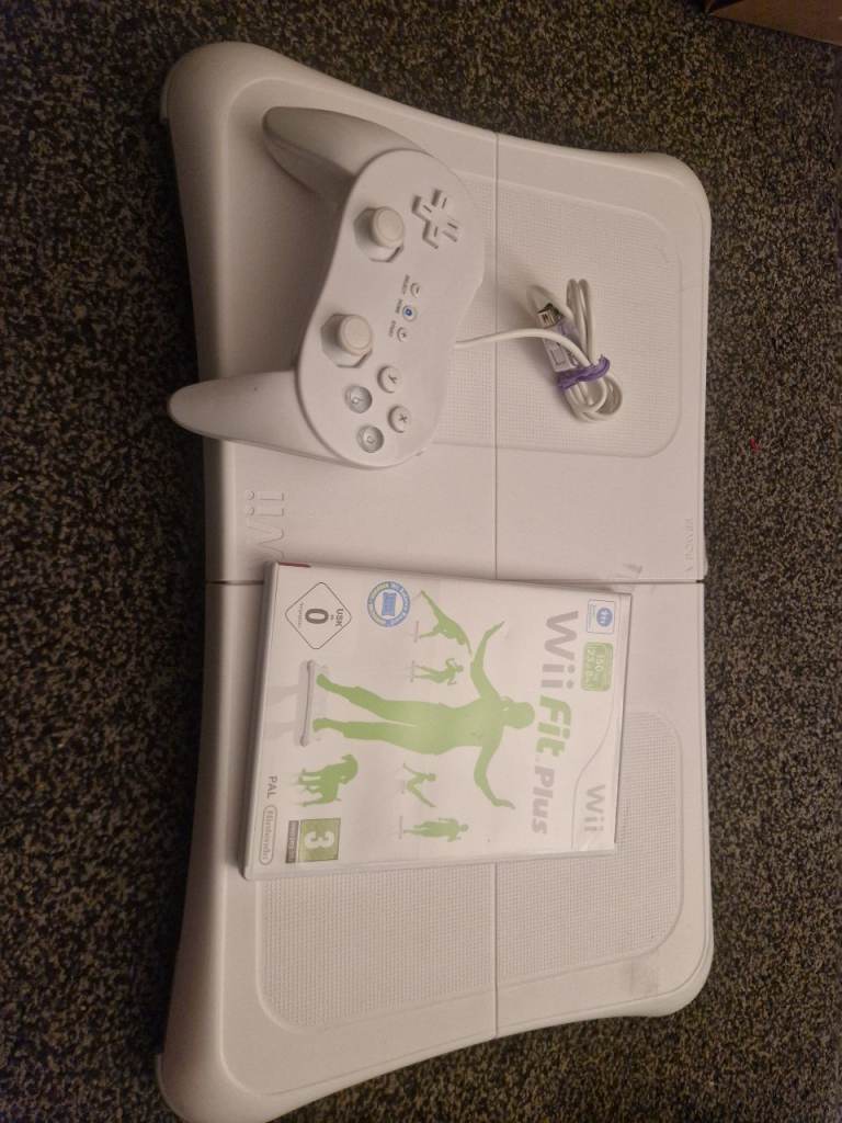 Wii balance board and controller