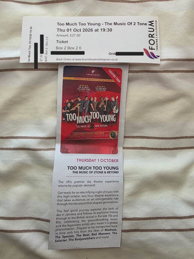 Too Much Too Young - The Music Of 2 Tone Ticket