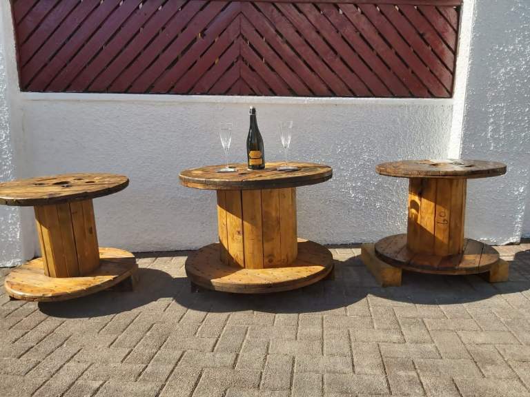 Upcycled Cable Drum Tables