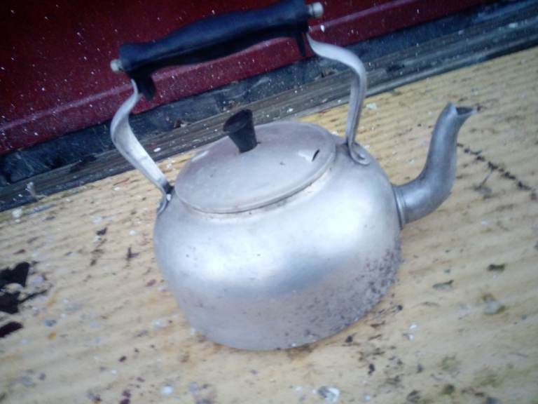 Vintage Army Solid Aluminium aga/rayburn type kettle