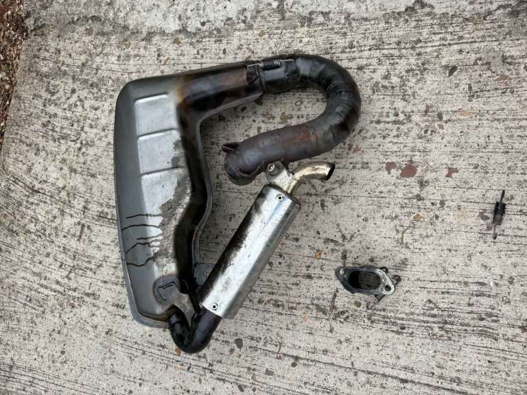 Lambretta Clubman (Big Box) sport curly exhaust, oval exhaust manifold, SIP
