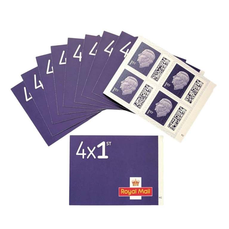 NEW GENUINE Book of 4 Royal Mail 1st Class UK Stamps (RRP £7.20)