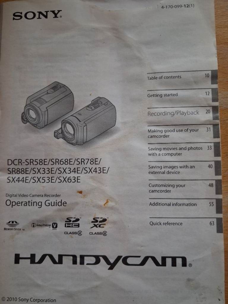 Sony handyman camcorder
