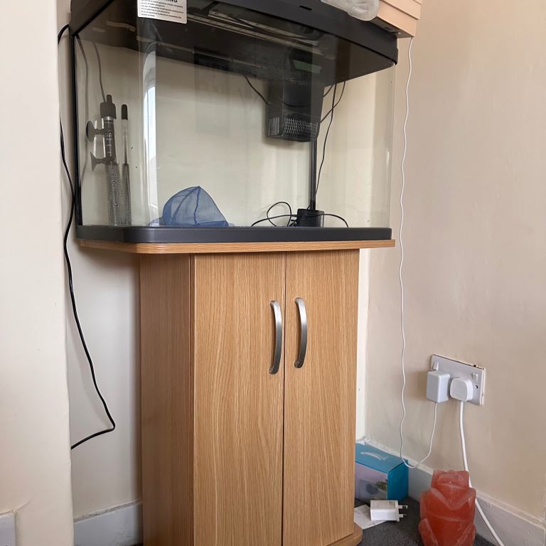 Aquarium Fish Tank with Cabinet Stand – Good Condition