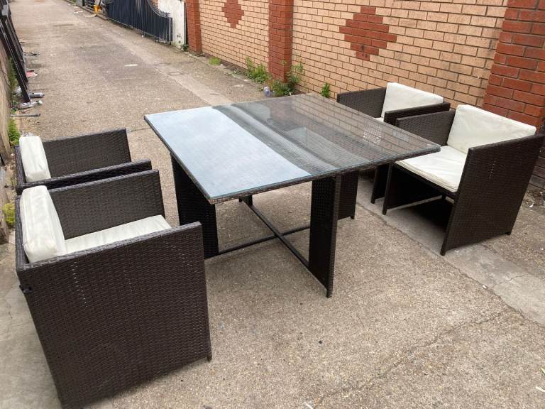 🚚Beautiful Rattan 4Seater Cubes Garden Set With Washable Cushions
