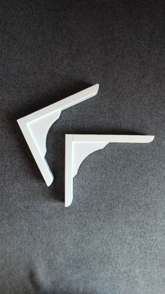 2x IKEA RAMSHULT Shelf Brackets White