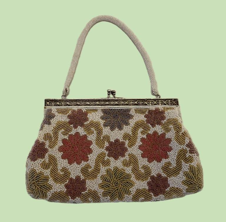 Vintage Beaded Handbag - Floral Design