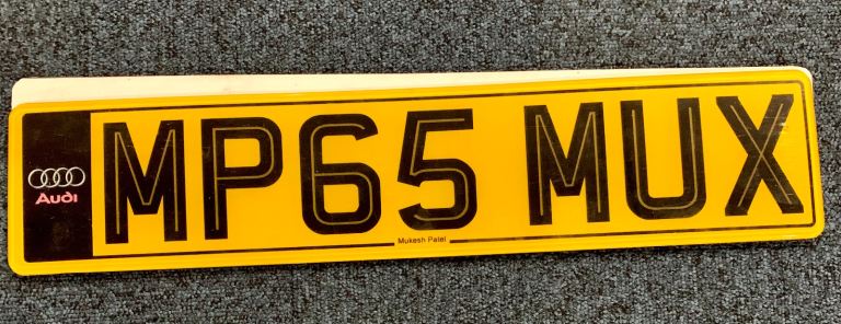 Cherished number plate with £80 assignment fee paid