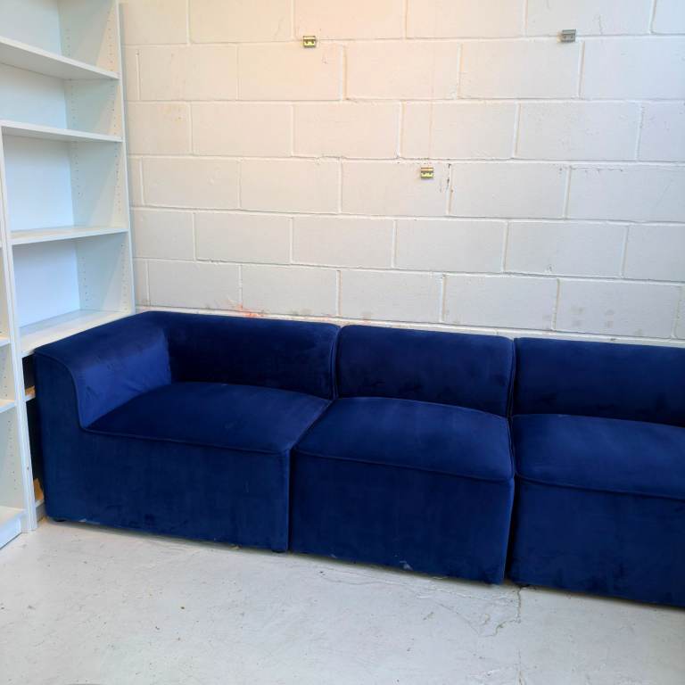 Navy Blue Velvet 4-Seater  Modular 