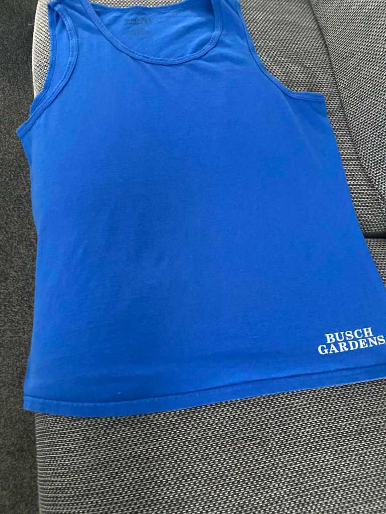   blue vest t shirt size large collection only