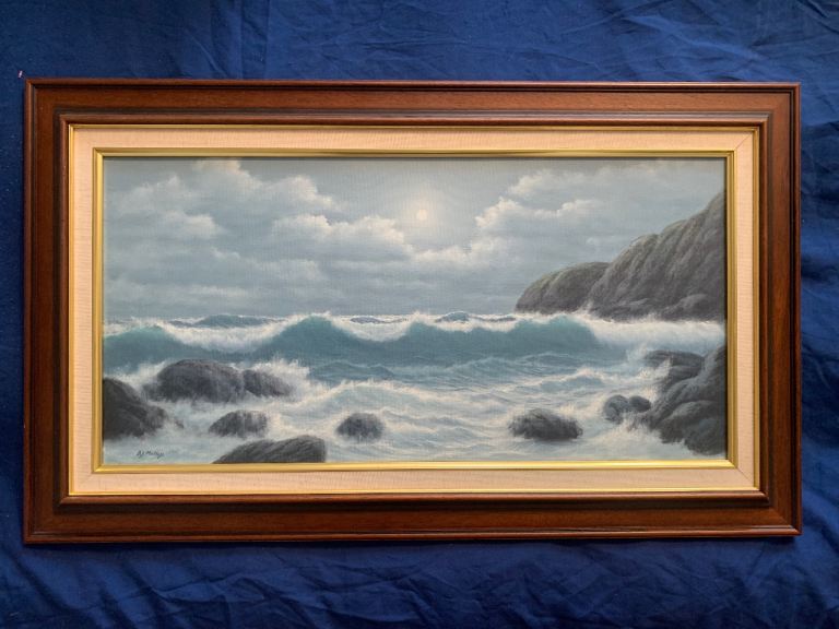 Stunning Cornish Seascape Oil On Canvas By St Ives Artist Brian J Phillips