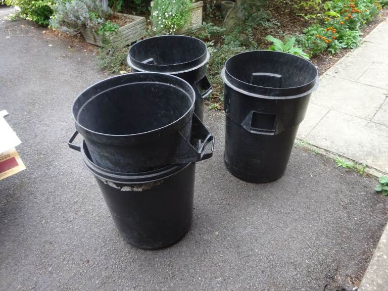 FREE.....Black plastic dustbins