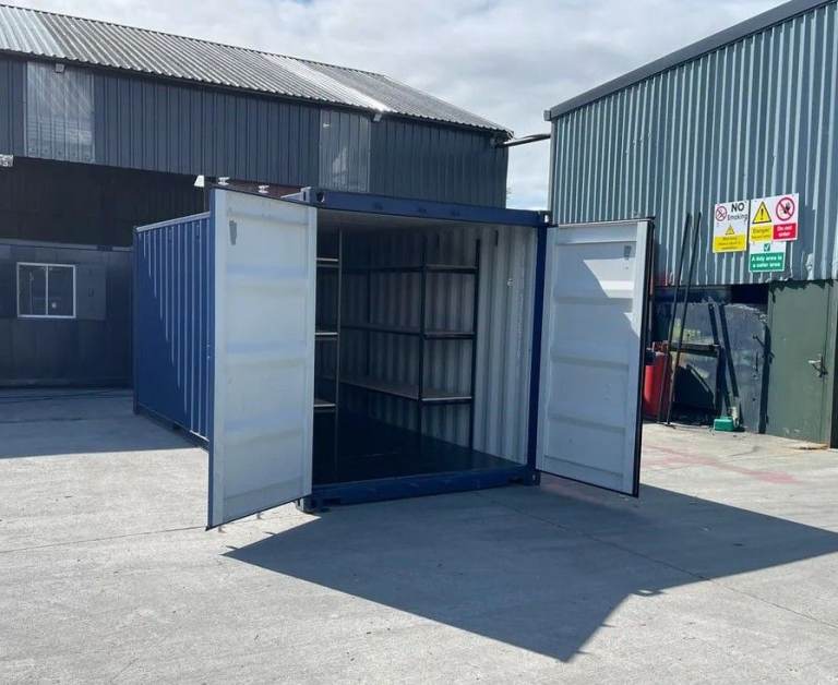 20ft Shipping Container with Integrated Heavy-Duty Shelving - Excellent Condition