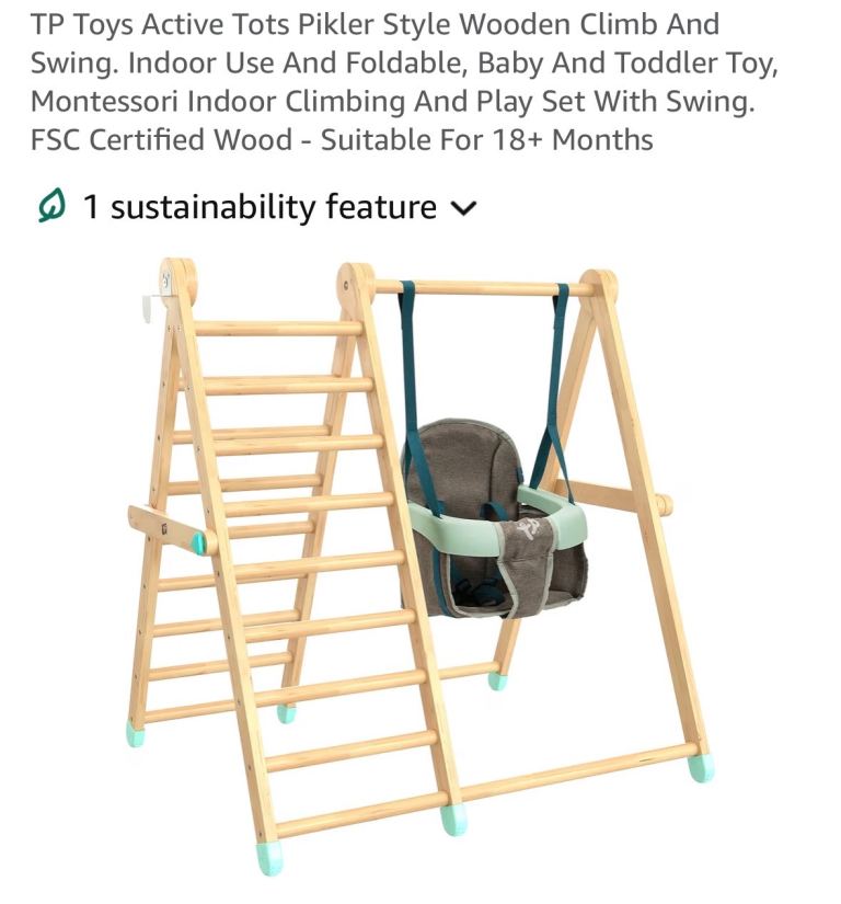 Climbing and swing indoor wooden frame TP