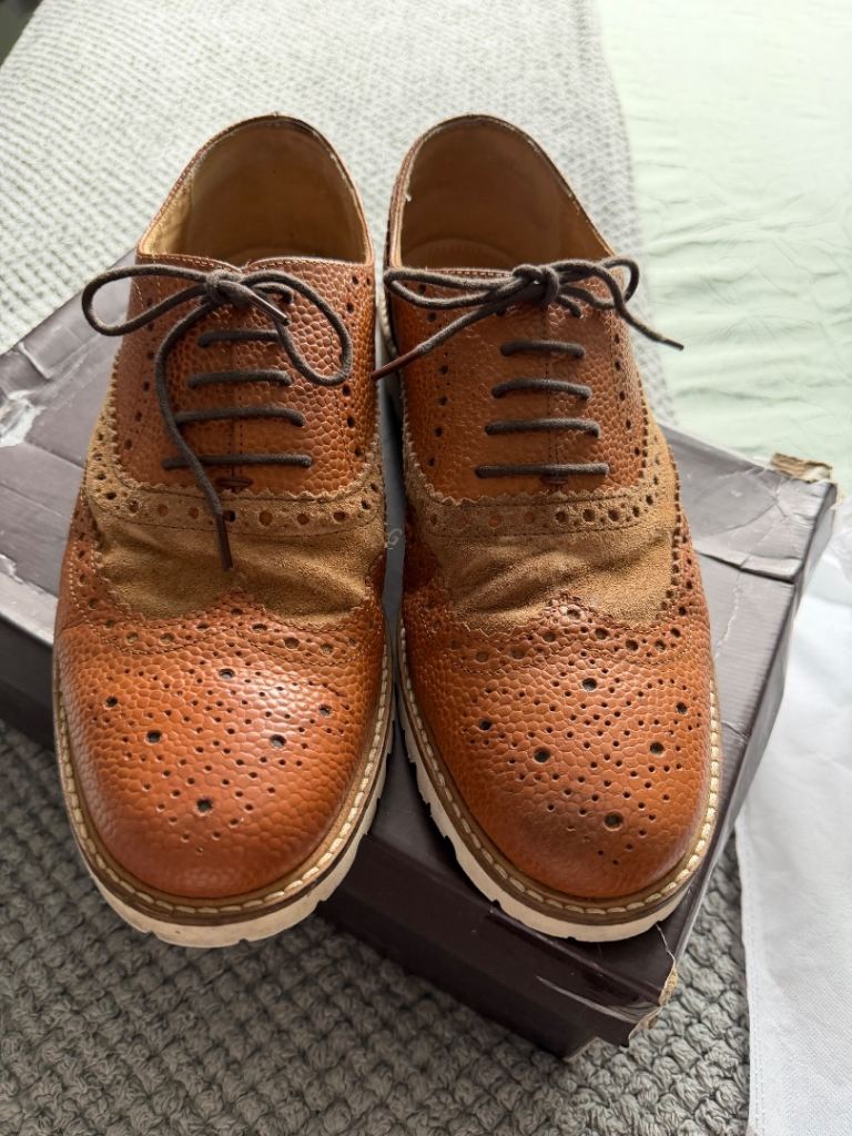 London Brogues Men's Brogues – Brown Leather, Good Condition