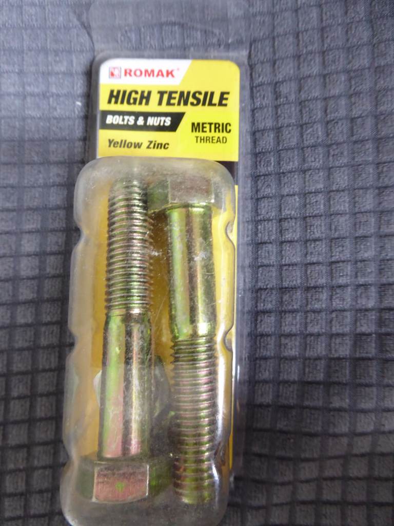 ROMAK HIGH TENSILE YELLOW ZINC BOLT M12 65mm