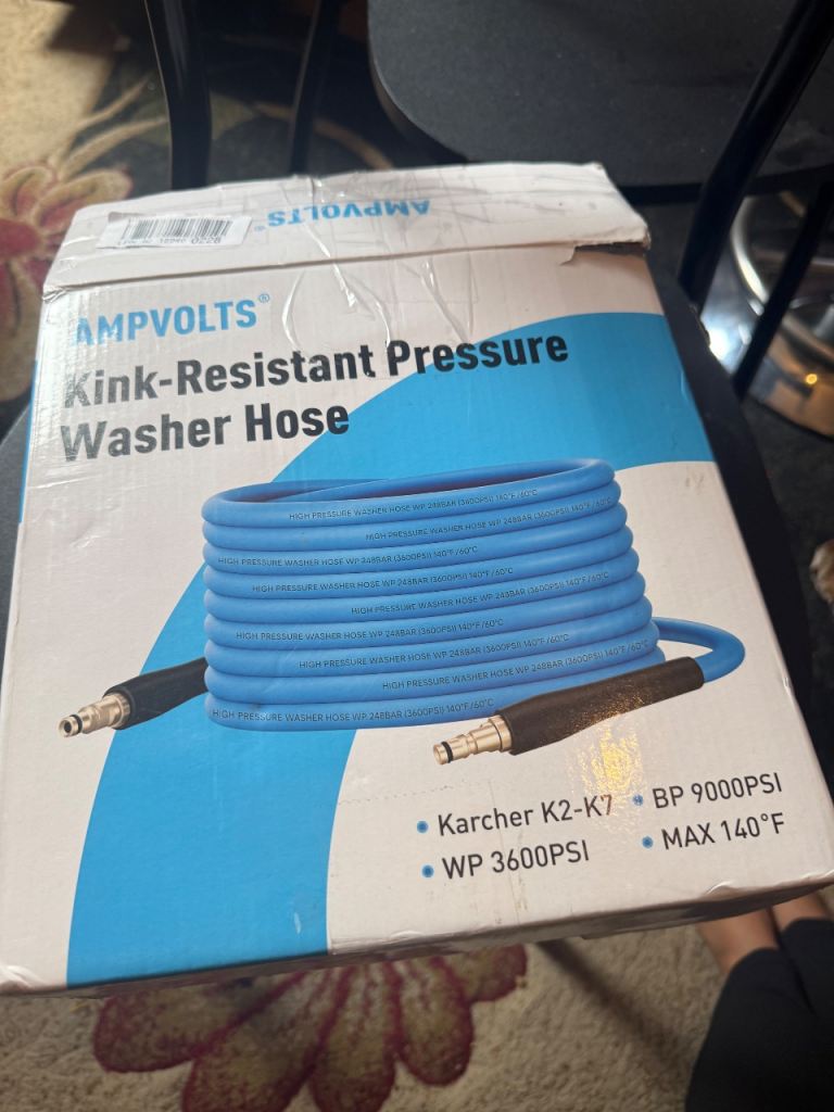 New AMPVOLTS Kink-Resistant Pressure Washer Hose
