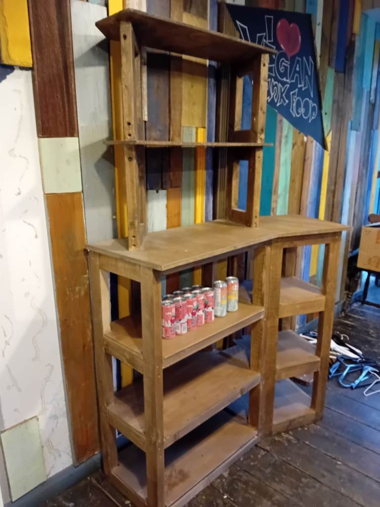 Wooden Display Shelves Unit – Good Condition
