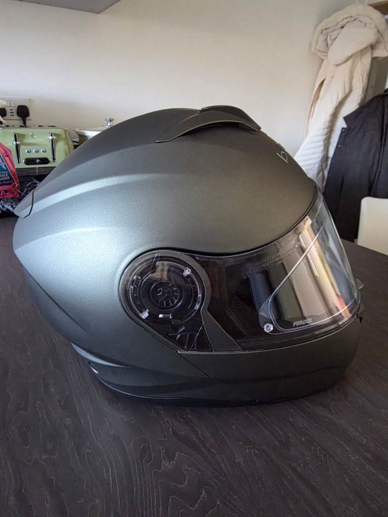 Matt Green/Grey Flip up Motorcycle Helmet Size Small