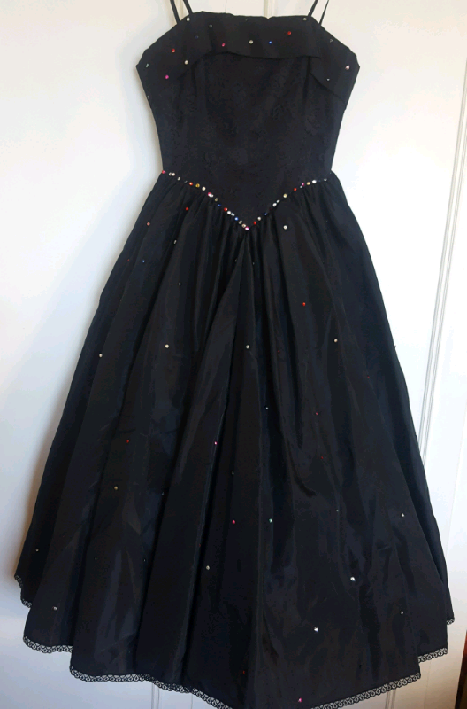 Caroline Walker Stunning Classic 1980s Ball Gown/Black Evening Dress