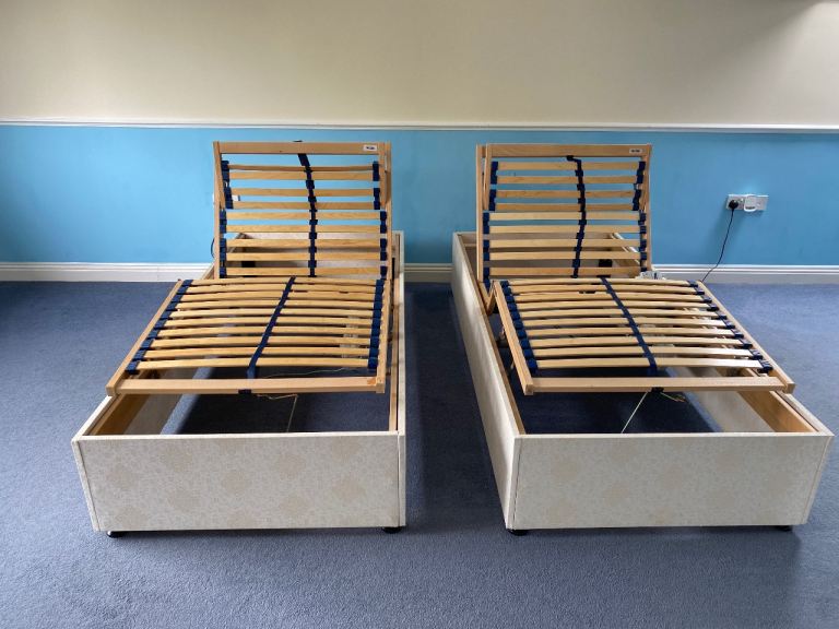 Hart Electric Adjustable Single Divan Bed Base x2