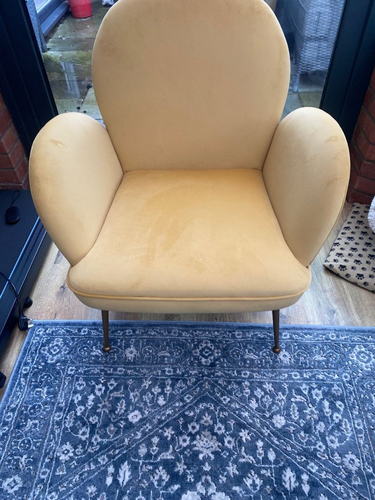 Retro Style Velvet Armchair - excellent condition 