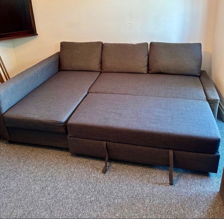 Delivery Available - IKEA Grey Sofa Bed FRIHETEN
