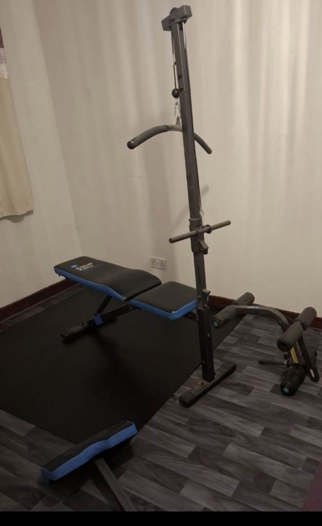 Weight bench and 100kg of steel weights