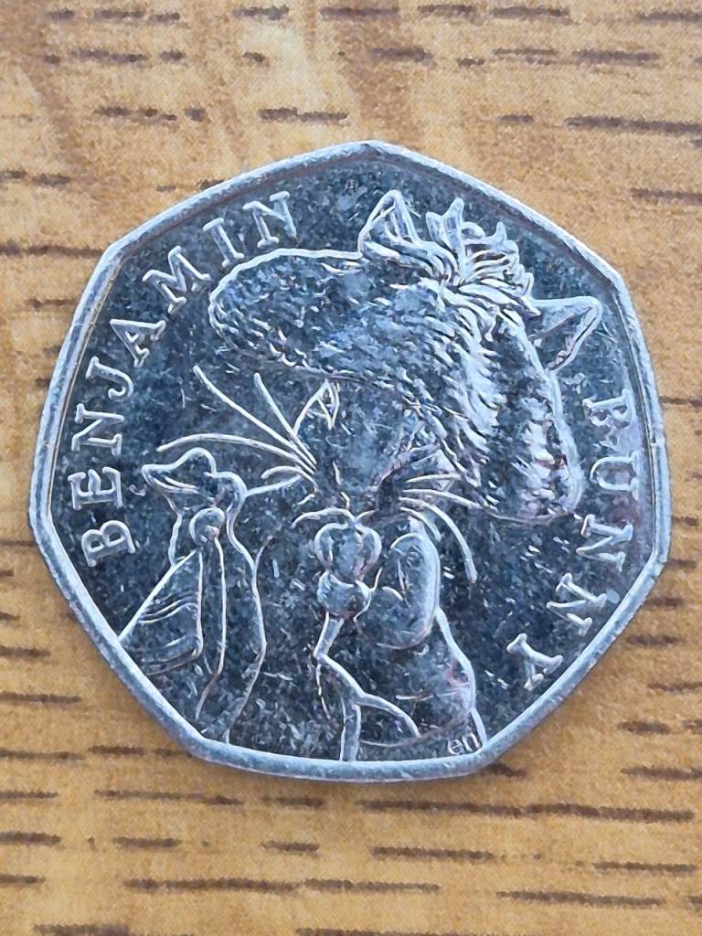 Rare Benjamin Bunny Beatrix Potter 50p Coin 2017