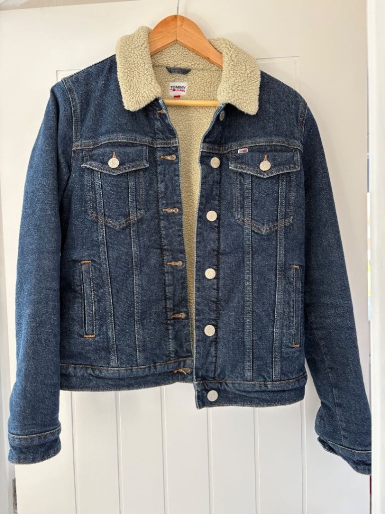 Tommy Jeans Denim Jacket with Sherpa Lining - Small, As Good As New