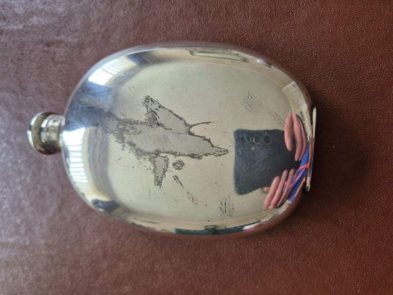 Vintage rare silver flask with W & H 33 marks on the base