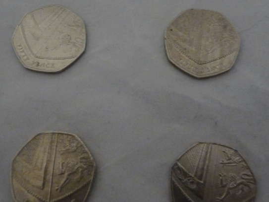 Lot of 4 x 50p Coins The Royal Arms 2012 - 2015