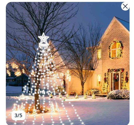 New 350 LED Christmas Star Waterfall Fairy Lights