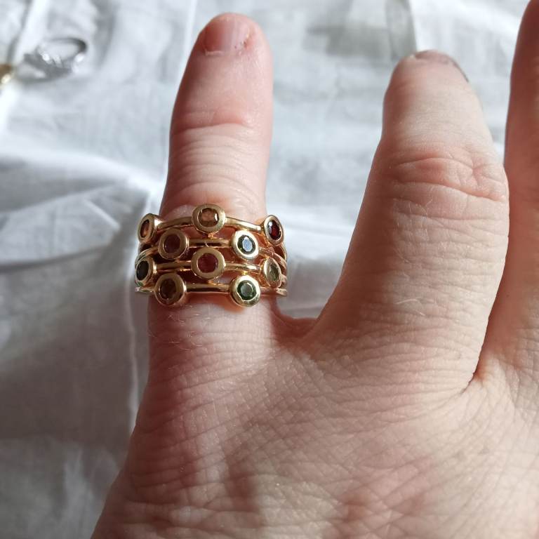 MULTI COLOURED TOURMALINE BUBBLE RING 