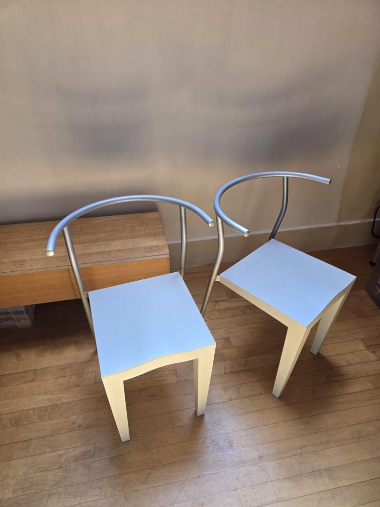 STARCK - DR GLOB 2 CHAIRS (grey)- 1980s design