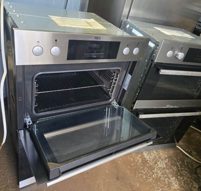 AEG DEB331010M SurroundCook Built-In Electric Double Oven, Stainless Steel, A Rated, 2x Available