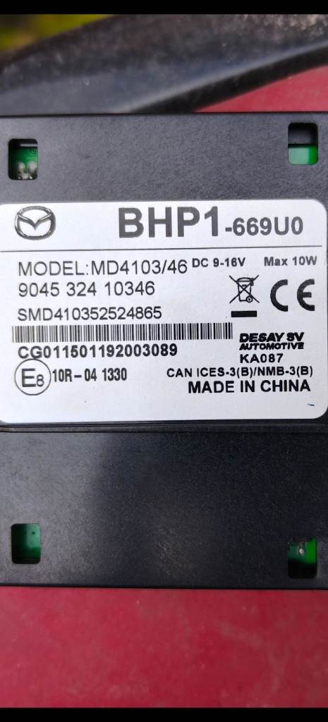 Mazda 3 USB AUX Port Module BHP1-669U0 2014-2018 OEM Working