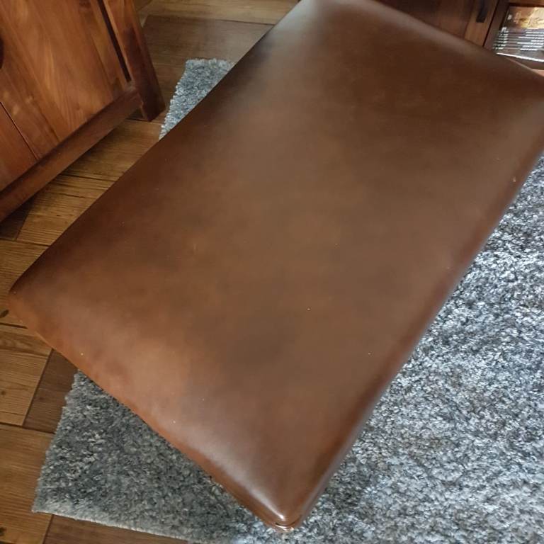 real leather footstool