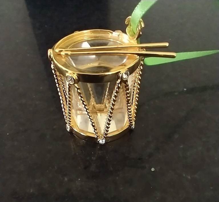 Swarovski crystal Christmas drum tree ornament 