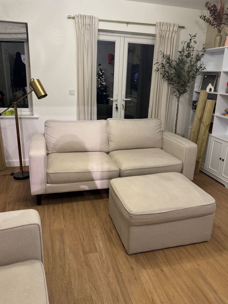 Dusk Beige/Linen 3 Piece Sofa Set 