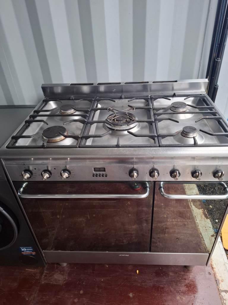 image for Smeg 90 cm stainles steel dual fuel range cooker